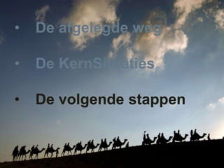 •

De afgelegde weg

•

De KernSituaties

•

De volgende stappen

 