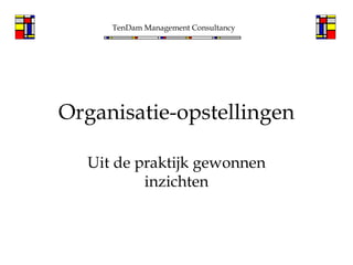 Organisatie-opstellingen Uit de praktijk gewonnen inzichten TenDam Management Consultancy 