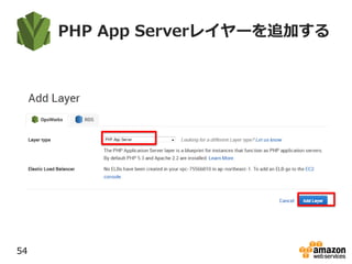 PHP App Serverレイヤーを追加する
54
 