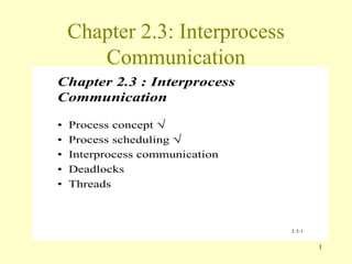 Chapter 2.3: Interprocess Communication 