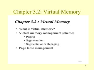 Chapter 3.2: Virtual Memory 