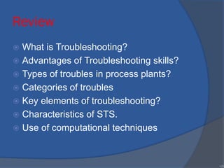 Process Troubleshooting