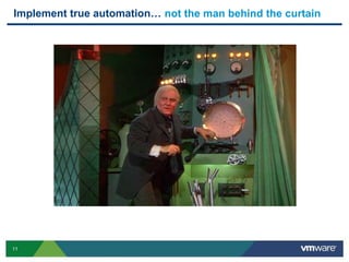 11
Implement true automation… not the man behind the curtain
IaaS
XaaS
 