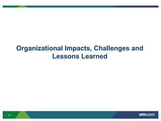 10
Organizational Impacts, Challenges and
Lessons Learned
 