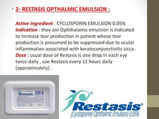 Opthalmic emulsion | PPTX