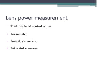 Lensometer Training Opthalmic lens power and form presentation.pptx