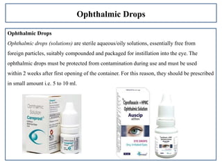 Industrial Pharmacy- I Ophthalmic preparation part 2 | PPTX