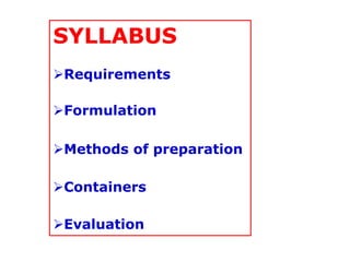 SYLLABUS<br /><ul><li>Requirements