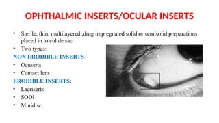 Minidisc Ocular Insert Opthalmic products explanation on youtub | PPTX
