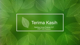 Terima Kasih
Radhitya Surya Prakosa, S.P
POPT Ahli Pertama
 