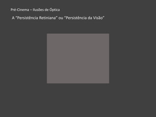 Pré-Cinema – Ilusões de Óptica

A “Persistência Retiniana” ou “Persistência da Visão”
 
