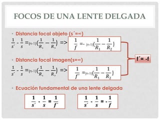 Optica geométrica lentes delgadas | PPT
