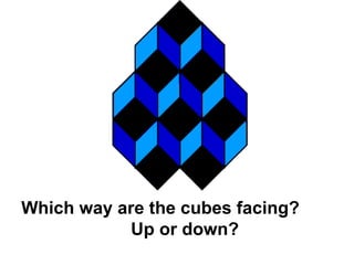 Which way are the cubes facing?  Up or down? 