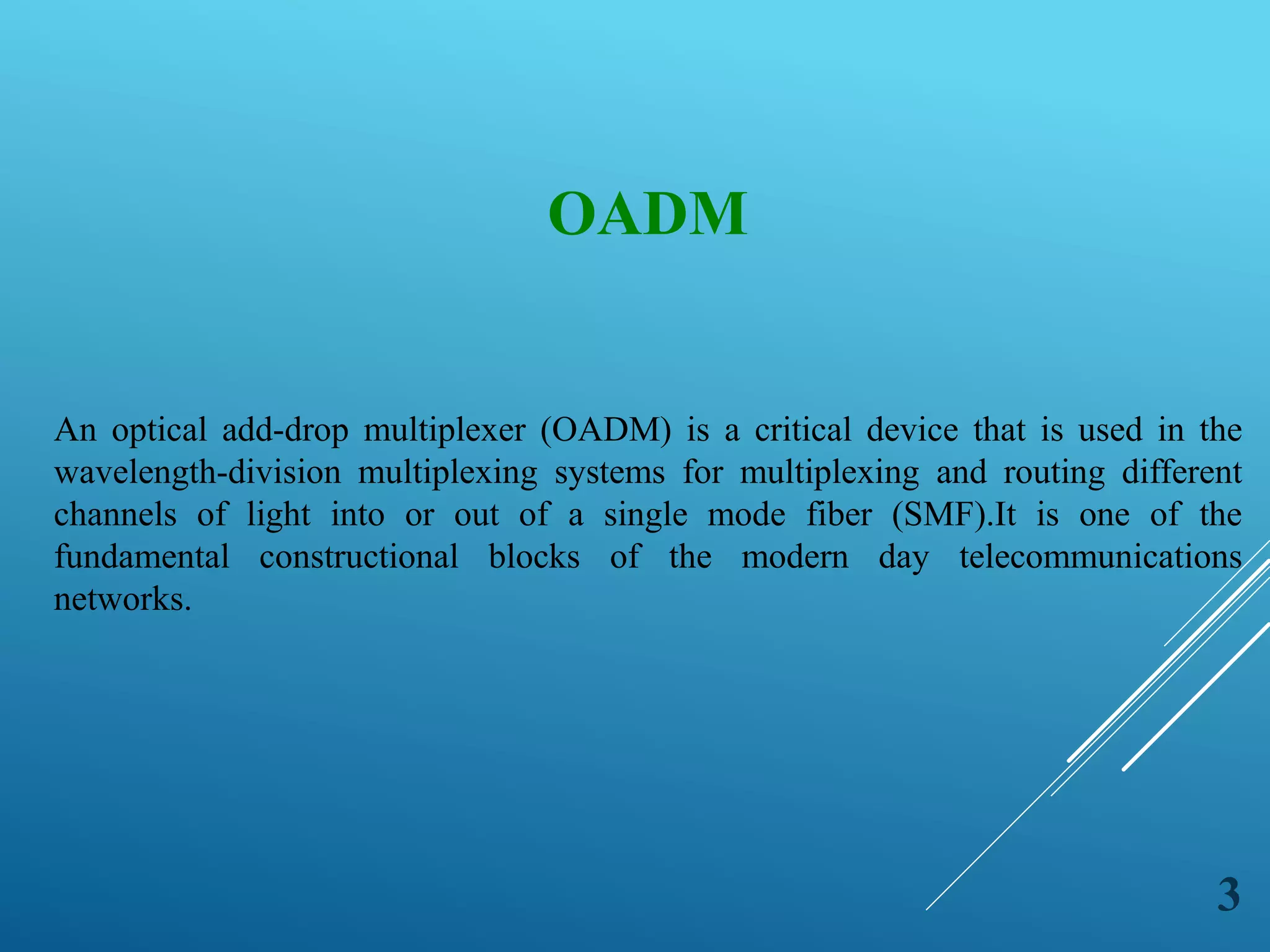 Optical add drop multiplexer in Optical Fiber Communication | PPTX ...