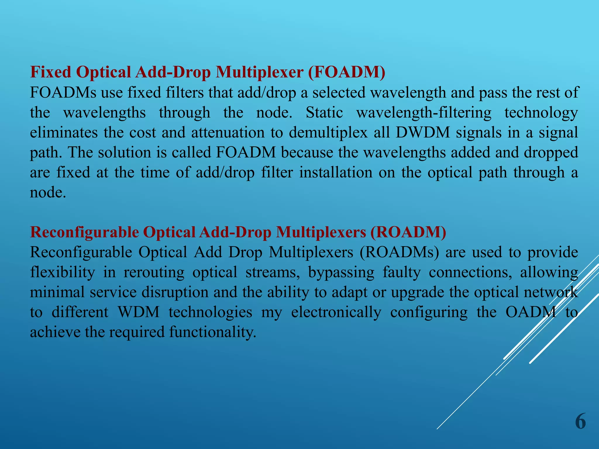 Optical add drop multiplexer in Optical Fiber Communication | PPTX ...