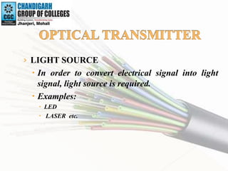 OPTICAL COMMUNICATION SYSTEM ppt of optical fibre communication | PPTX