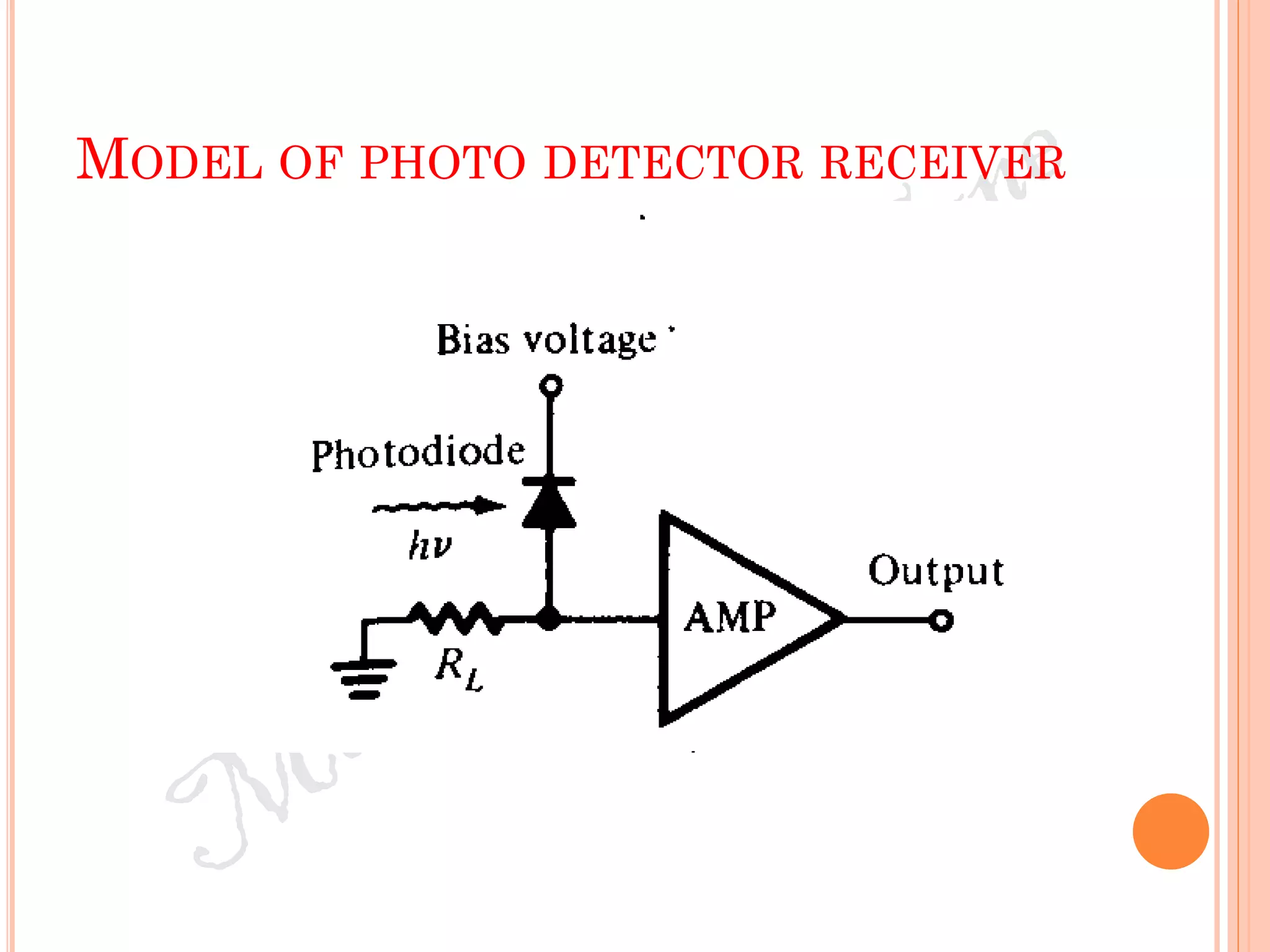 MODEL OF PHOTO DETECTOR RECEIVER
 