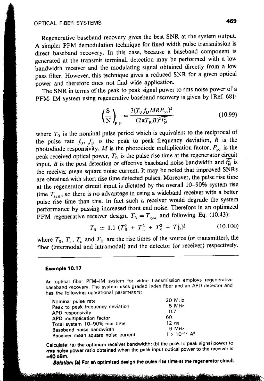 Optical fiber communications principles and practice by john m senior
