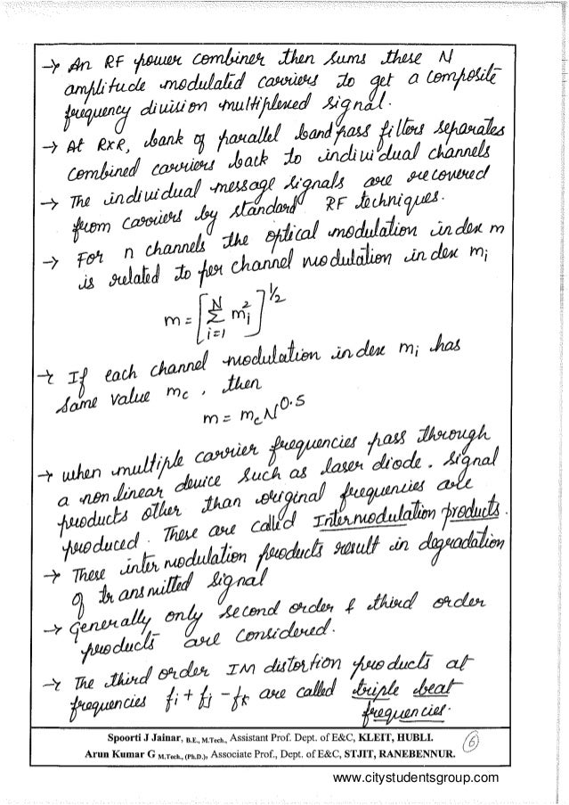 Optical fiber communication (Unit 6) notes written by Spoorti Arun Ku…