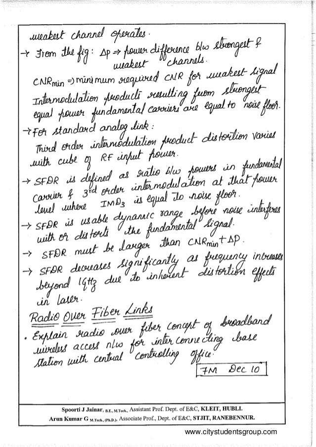Optical fiber communication (Unit 6) notes written by Spoorti Arun Ku…