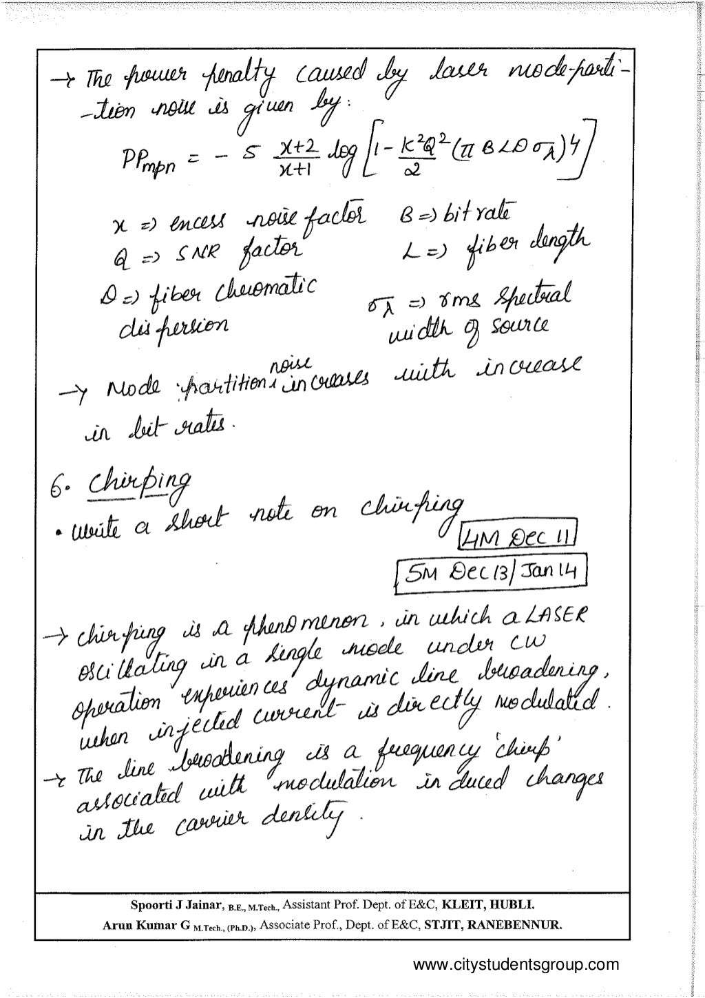 Optical fiber communication (Unit 6) notes written by Spoorti Arun Ku…