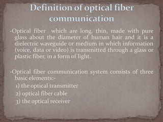 Optical fiber communication versus wireless communication | PPTX
