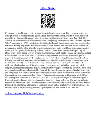 Optical Fiber Lab Report | PDF