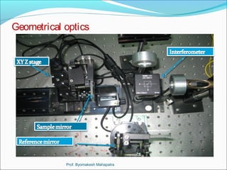 Geometrical optics 
Prof. Byomakesh Mahapatra 
 