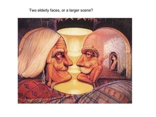 Two elderly faces, or a larger scene? 