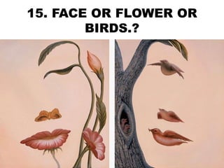 15. FACE OR FLOWER OR
BIRDS.?
 