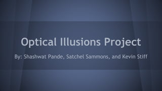 Optical Illusions Project
By: Shashwat Pande, Satchel Sammons, and Kevin Stiff
 