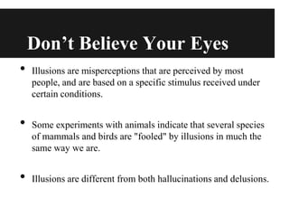 Visual Misperceptions Optical Illusions | PPTX
