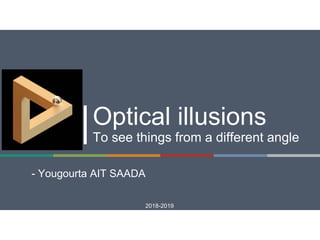 Optical illusions
To see things from a different angle
- Yougourta AIT SAADA
2018-2019
 
