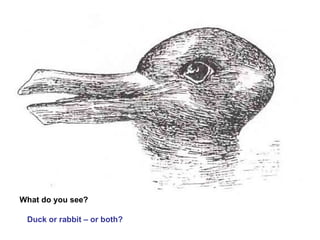 What do you see? Duck or rabbit – or both? 
