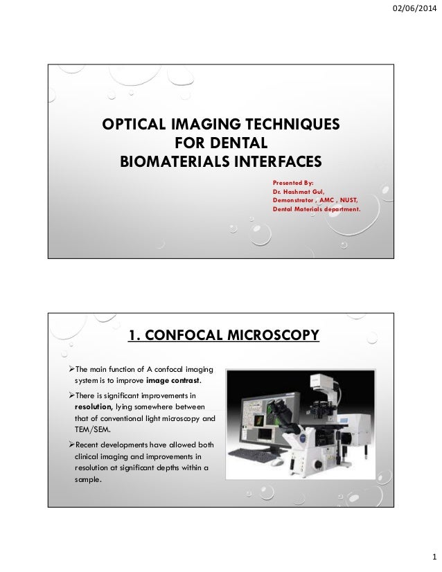 Optical imaging technique for dental biomaterials interfaces copy