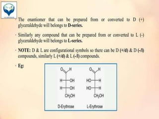 Optical Isomerism (Stereochemistry) BP401T | PPTX
