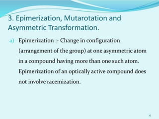 Optical Isomerism (Stereochemistry) BP401T | PPTX