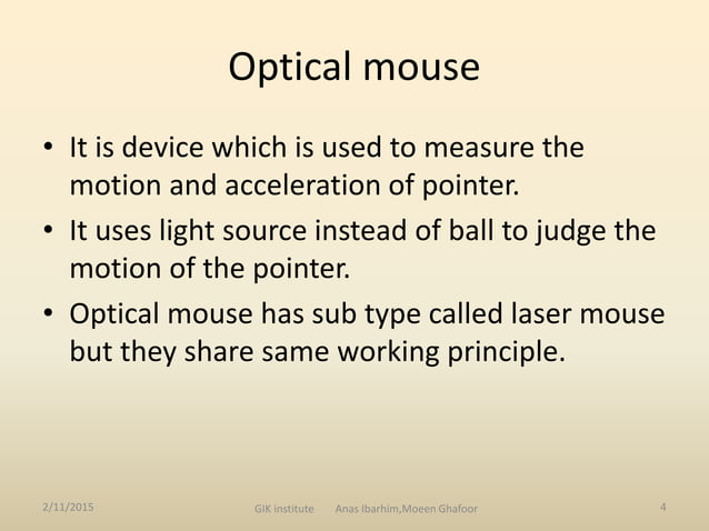 Optical mouse working principle | PPTX | Computer Peripherals | Computing