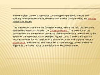 Comprehensive Overview of Passive Optical Resonators: Theory, Stability ...