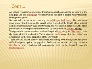 Comprehensive Overview of Passive Optical Resonators: Theory, Stability ...