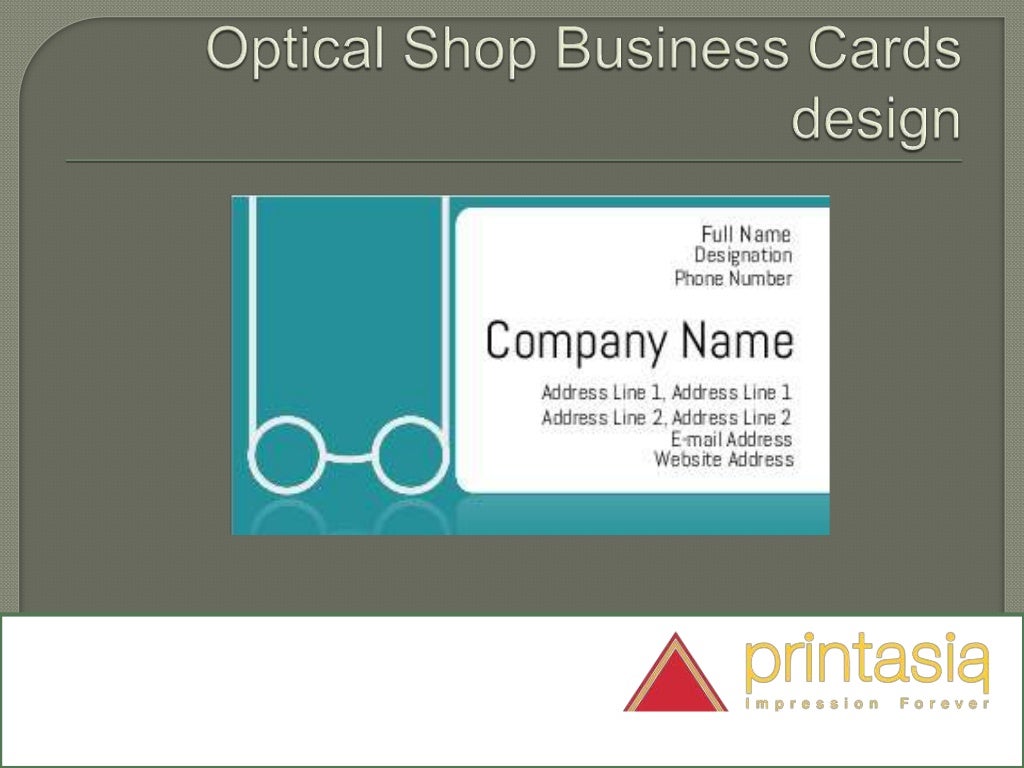 Optical shop business visiting card printasia
