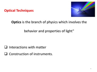 Optical Techniques sims 2021 | PPTX