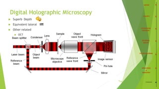 19
Digital Holographic Microscopy
 Superb Depth
 Equivalent lateral
 Other related
 OCT
/35 Conclusion
 