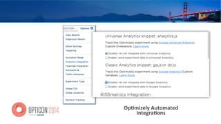 Op=mizely	
  Automated	
  
Integra=ons	
  
 