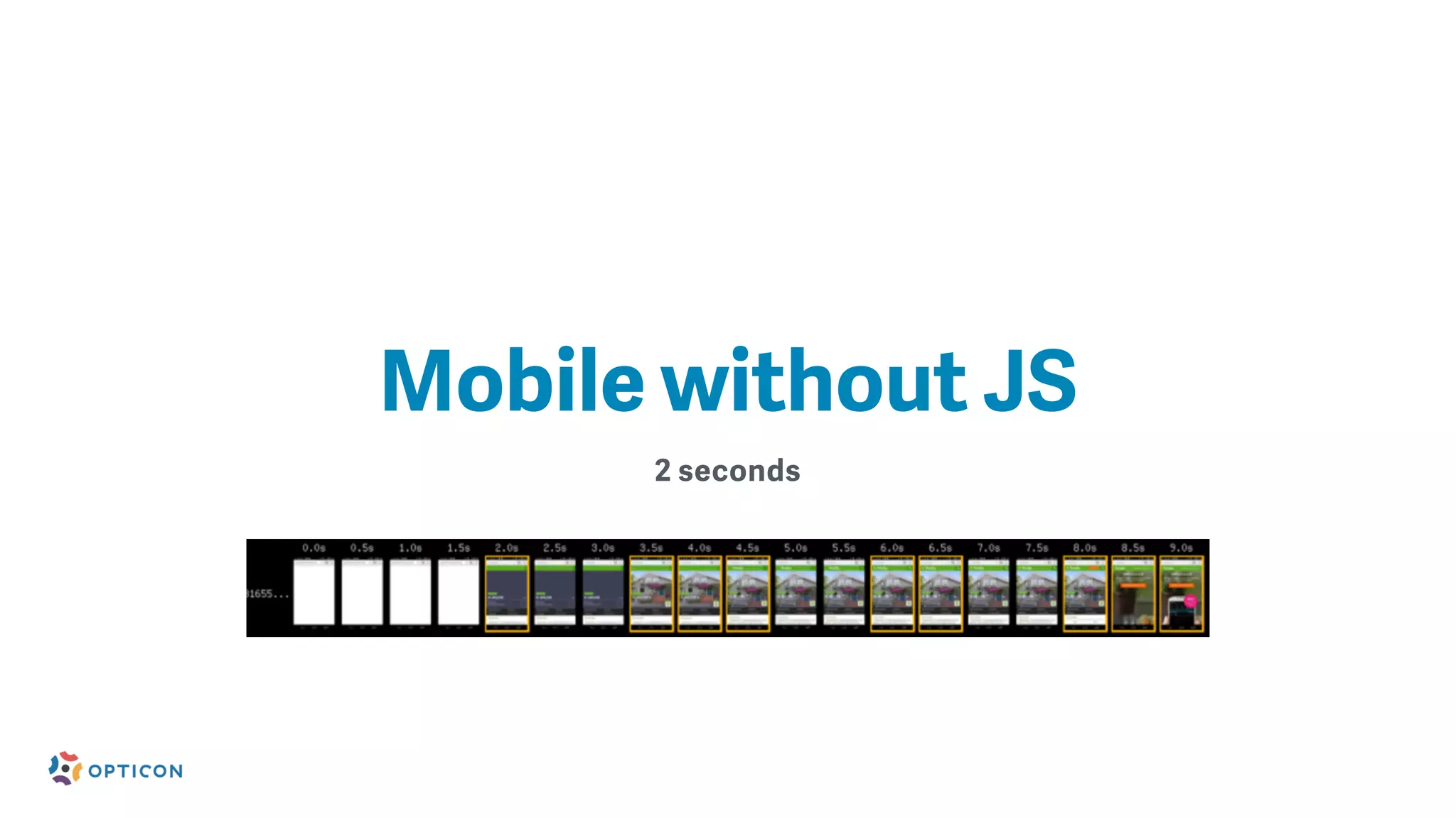 2 seconds
Mobile without JS
 