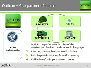 Opticon - Construction ERP Overview presentation | PPSX