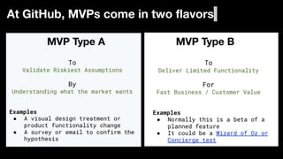 At GitHub, MVPs come in two flavors
 