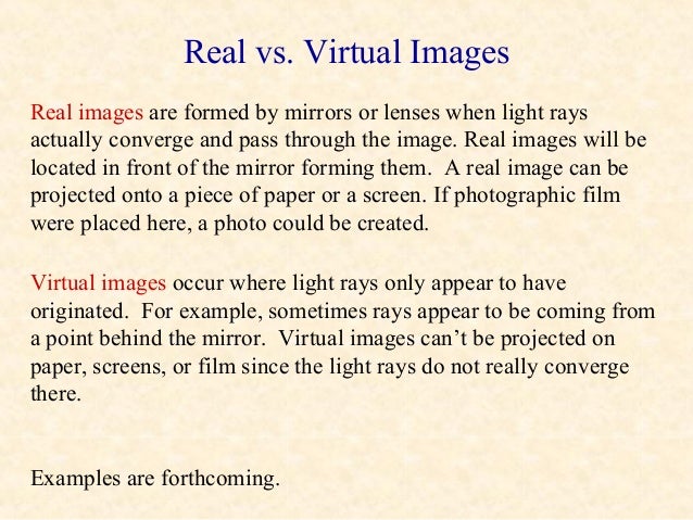 real vs virtual image
