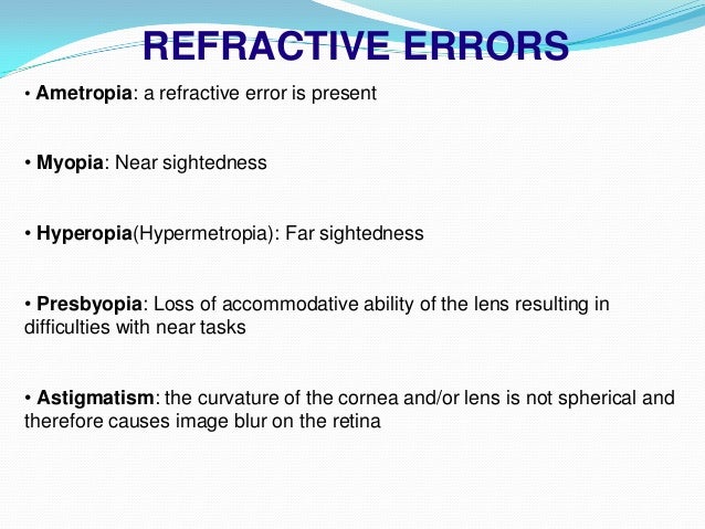 refractive errors of the eye ppt Netra: interactive display for estimating refractive errors ppt.