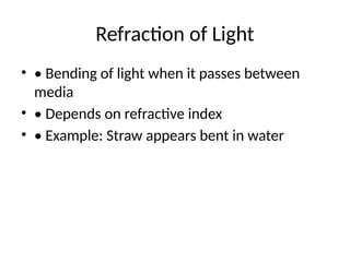Comprehensive Refraction Comprehensive Introduction to Optics: Reflection, Refraction, and ...